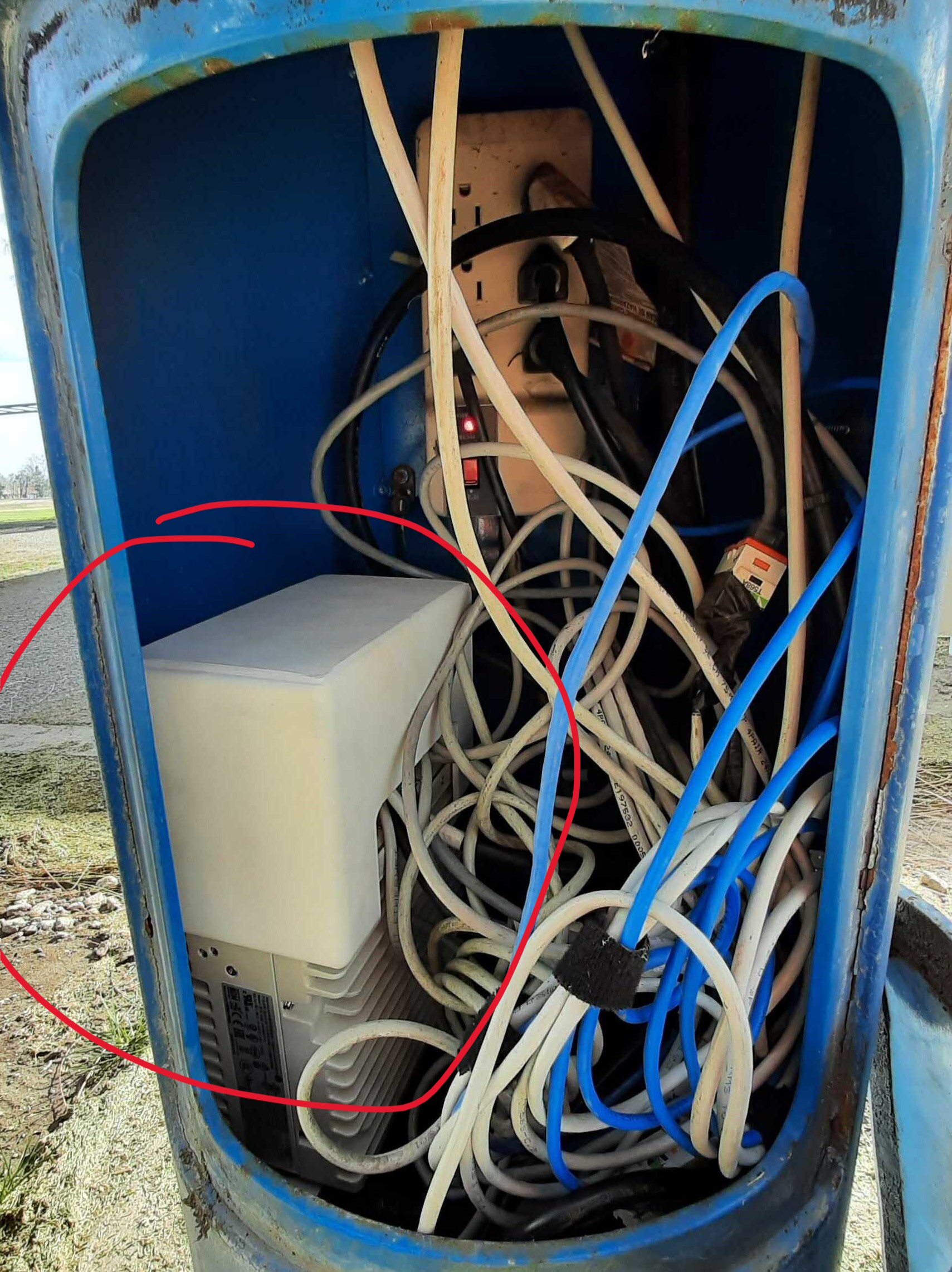 A rectangular cover protecting a network switch.